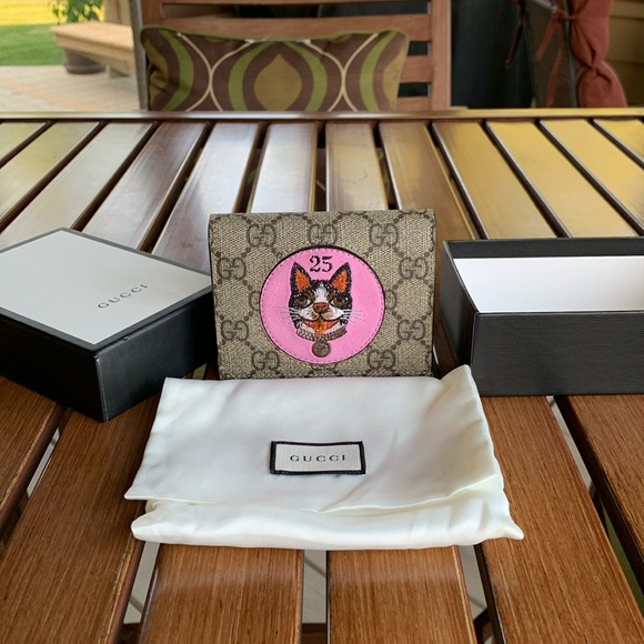 NWOT GUCCI GG Supreme Monogram Bosco Patch Card Case/Wallet - Picture 4 of 15